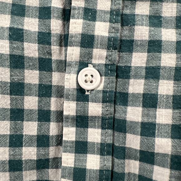 Columbia Men's Short Sleeve Button Up Shirt XXL Green White Check Gingham Plaid - Picture 6 of 14